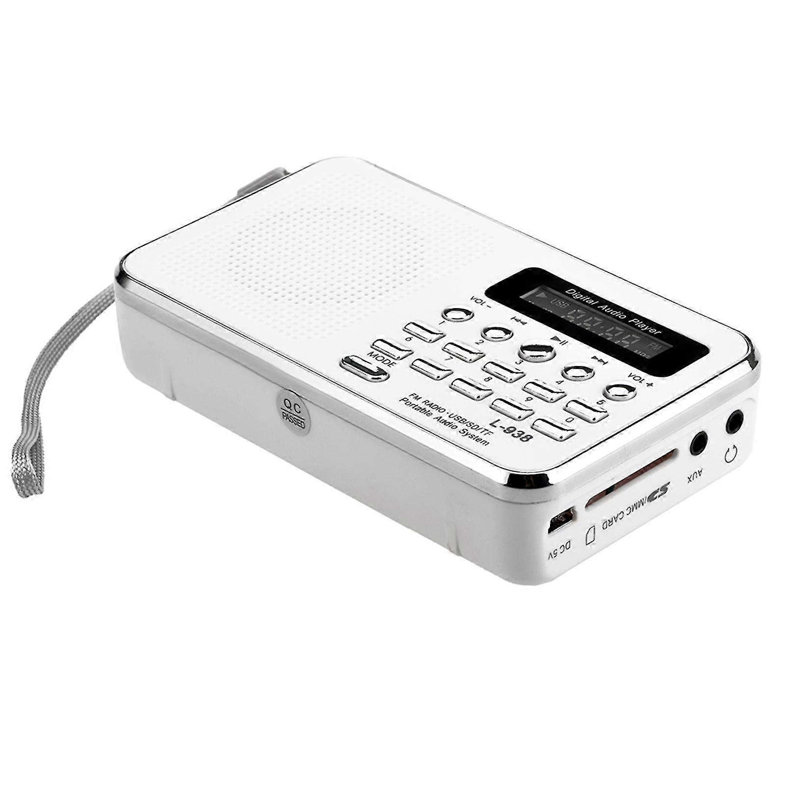 L-938 Mini Fm Radio Digital Portable 3w Stereo Speaker Mp3 Audio Player High Fidelity Sound Quality W/ 1.5 Inch Display Screen Support Usb Drive Tf Sd