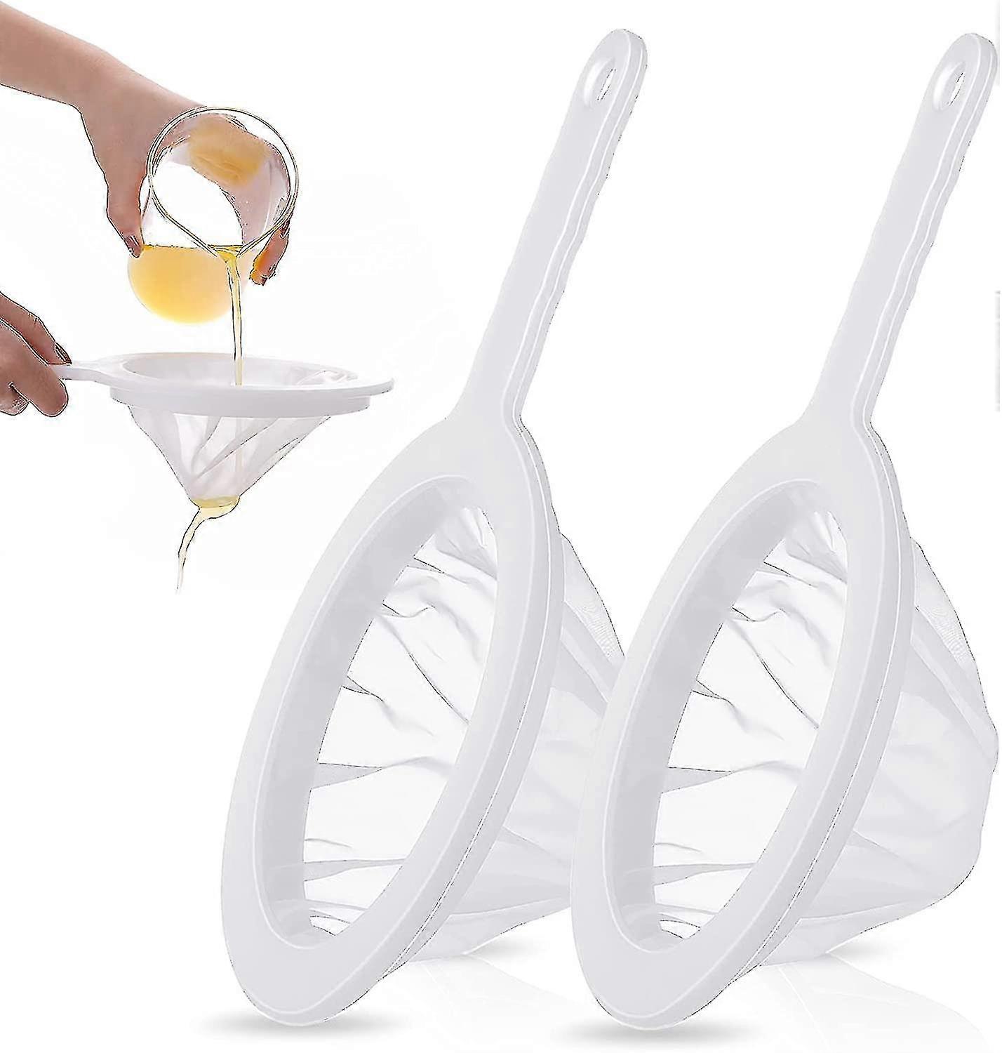 Plastic Handle Nylon Superfine Gauze Strainer Mesh Kitchen Filter Tool 2pcs/dd