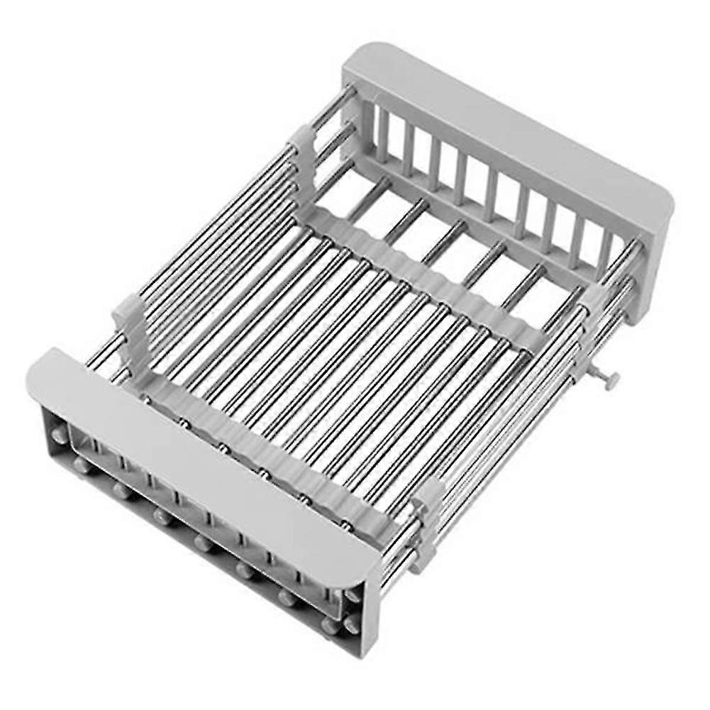 Stainless Steel Adjustable Telescopic Kitchen Insert Storage Organizer Over Sink Dish Drying Rack V-Good