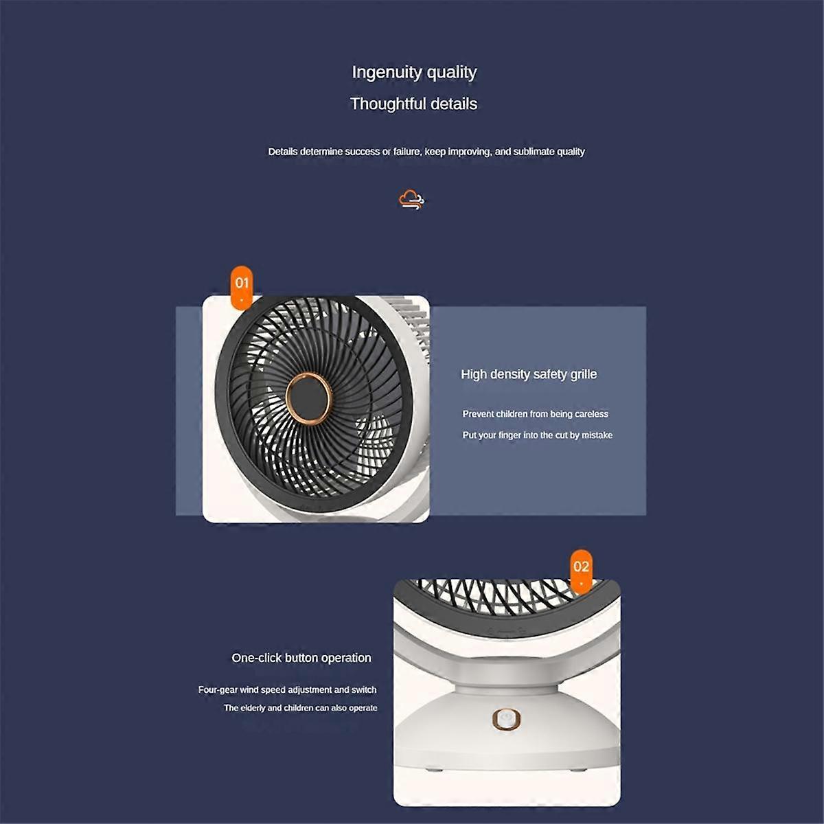 Air Conditioner Fan Portable Desktop Camping Mini Mobile Silent USB Cooling Fan Rechargeable Household 90 Adjustable