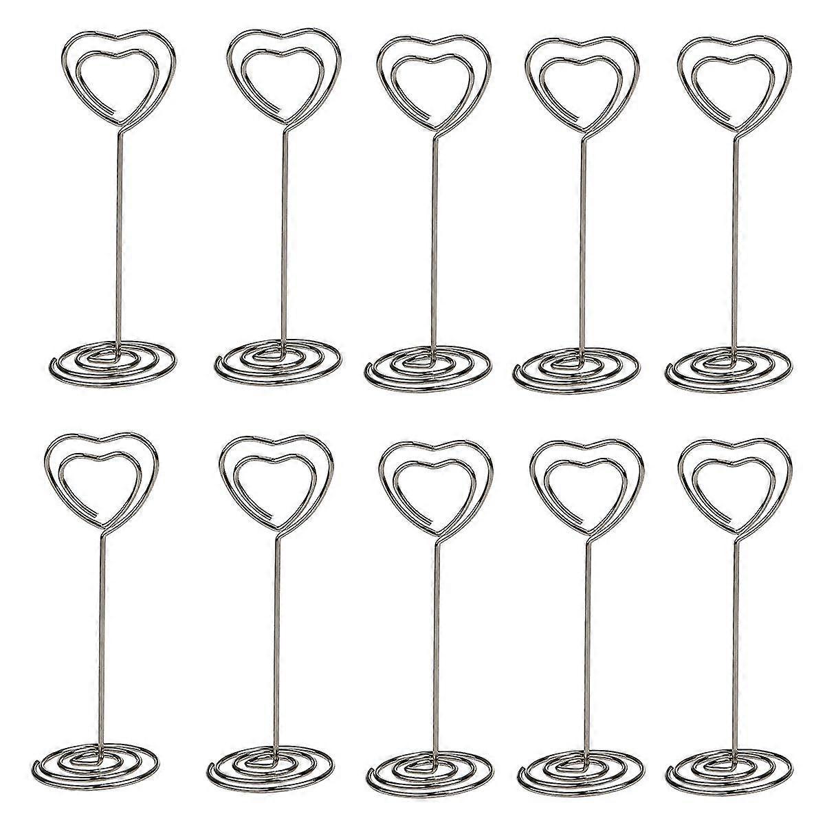 10 Pcs Picture Holder Stand Photo Holders Mini Heart Shape Place Memo Holder Wire Holder Table Number Holder Note Memo Clip