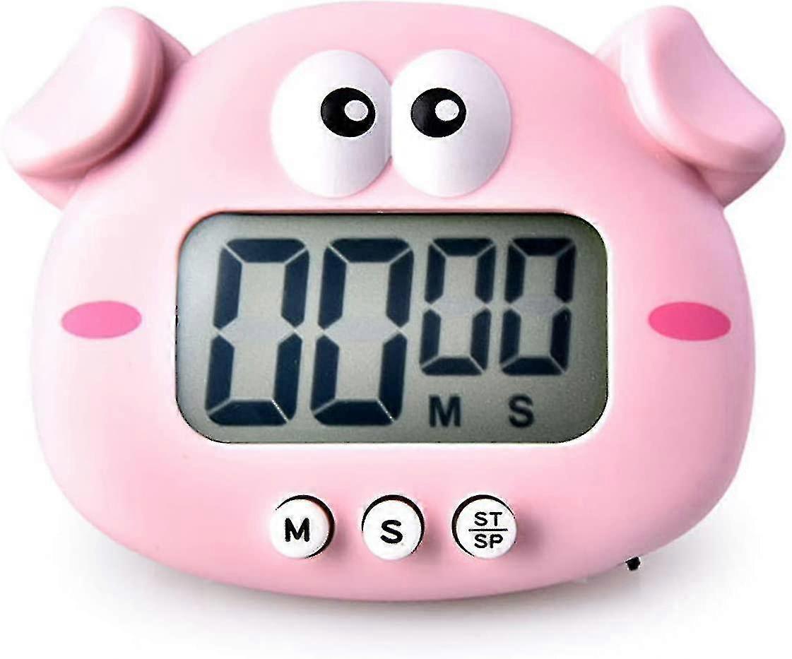 Kitchen Timer, Cute Cartoon Animal Countdown Timer, Digital Cooking Timer With Magnetic, Lcd Large-screen Visual Clock,(1pcs-pink)