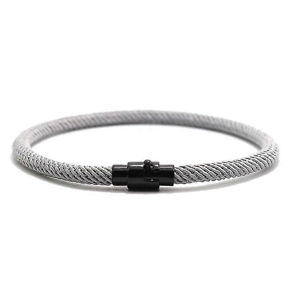 Bracciale Corda Semplice Uomo E Donna Grigio Argento