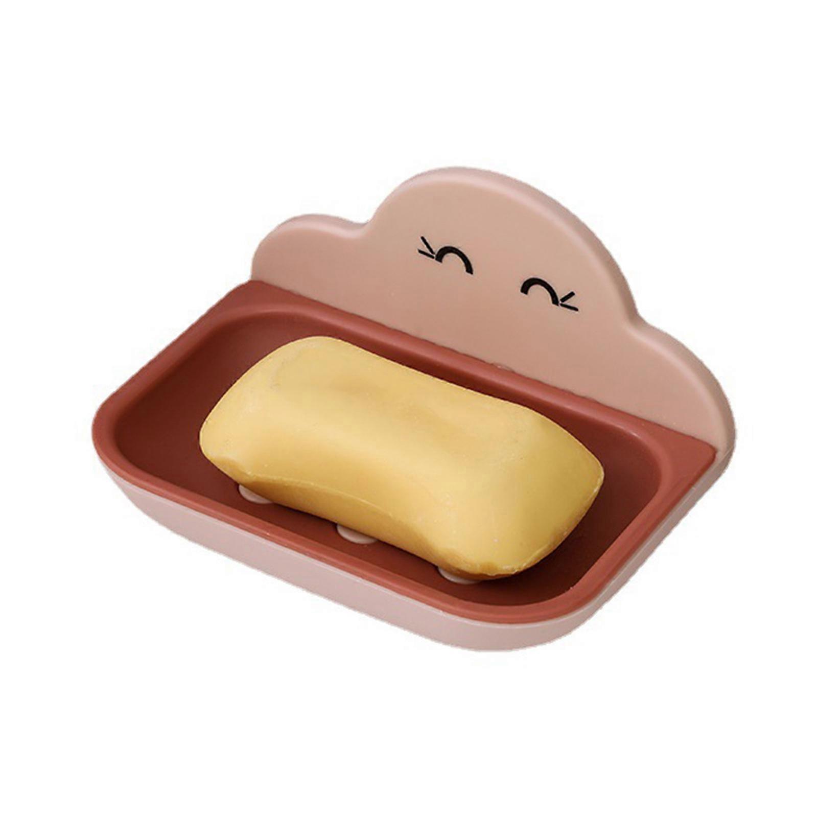 Cartoon Clouds Shape Soap Box Removable Drain Board Soap Holder for Travel Trip Office Daily Use