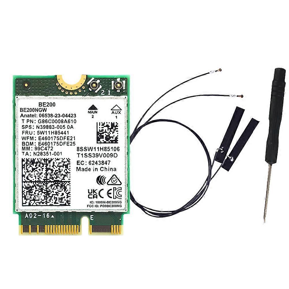 WIFI 7 BE200 BE200NGW WiFi-kortti + antenni BT 5.4 802.11AX kolmikaistainen M.2 NGFF langaton verkkosovitin