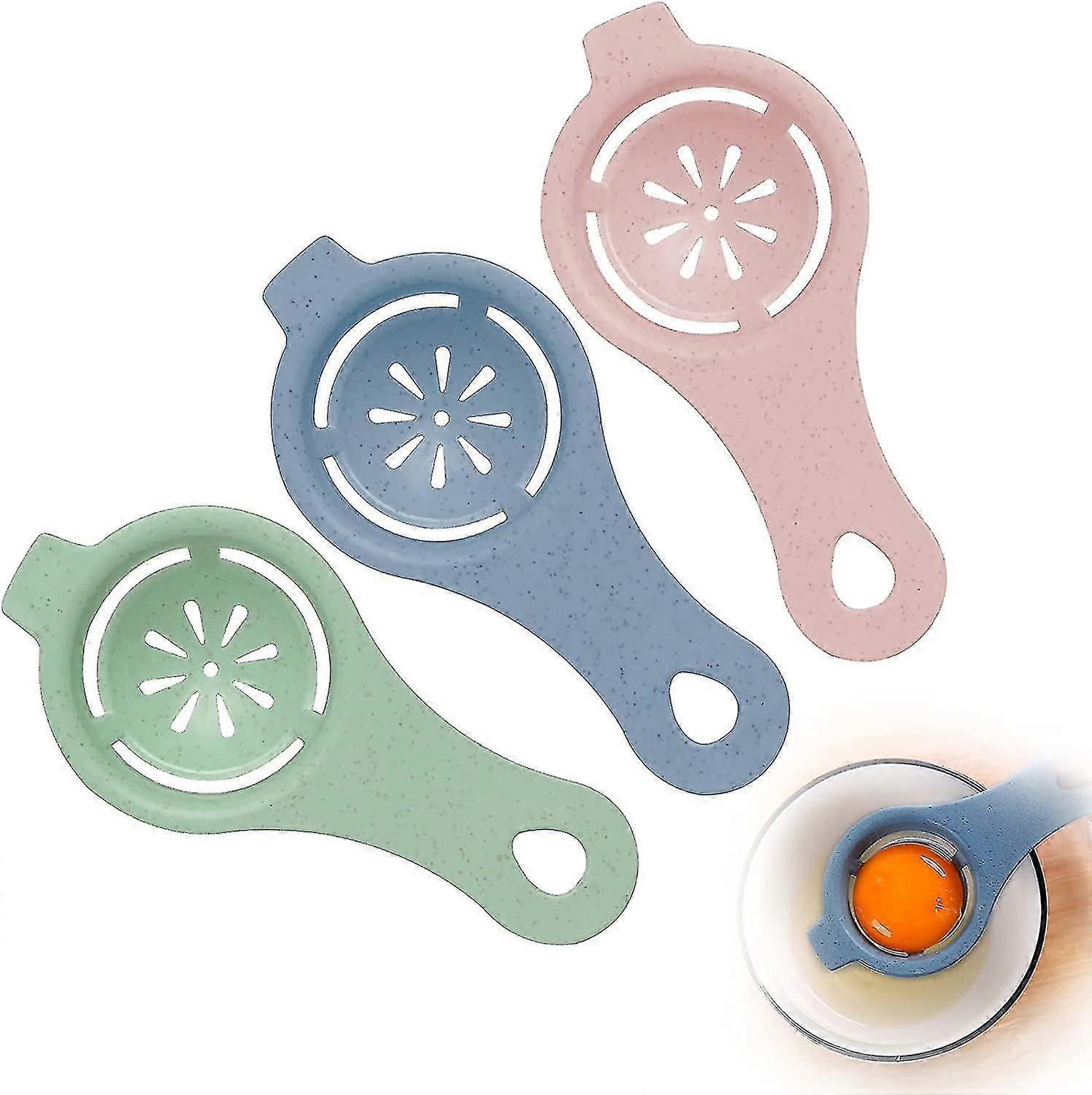 3 Packs Egg Separator Egg Yolk Separator Egg White Separator Sieve Filter Egg