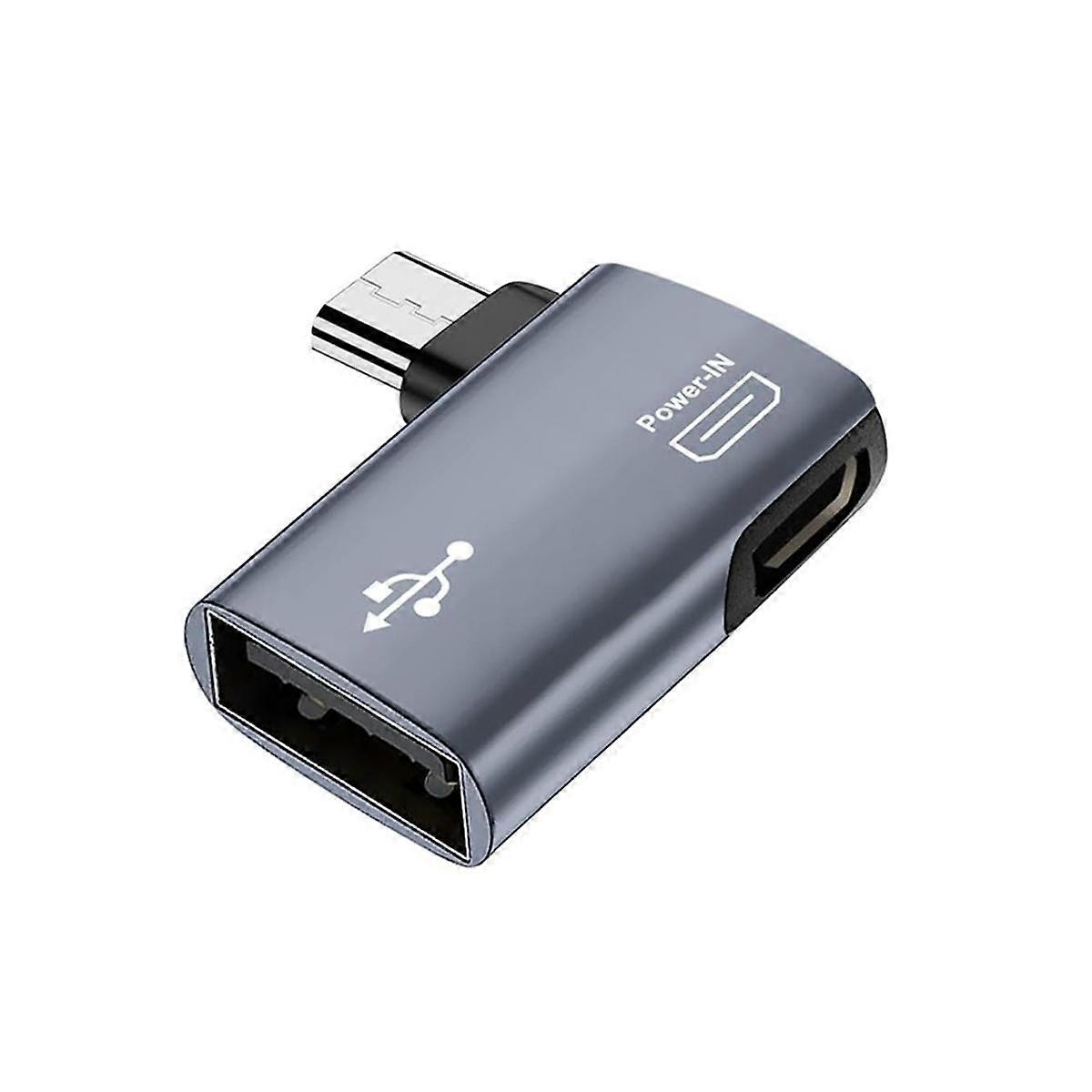 2Pcs OTG Adapter for 90 Degree Left/Right Angle Micro-USB to USB OTG Adapter for Android Phone Tabl