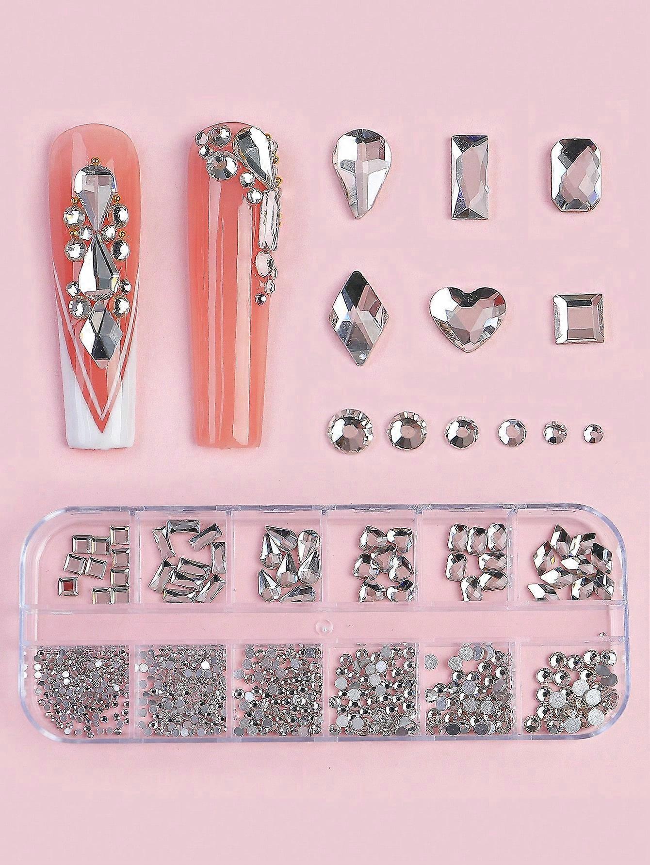 1box geometrisk formet neglekunst dekorasjon