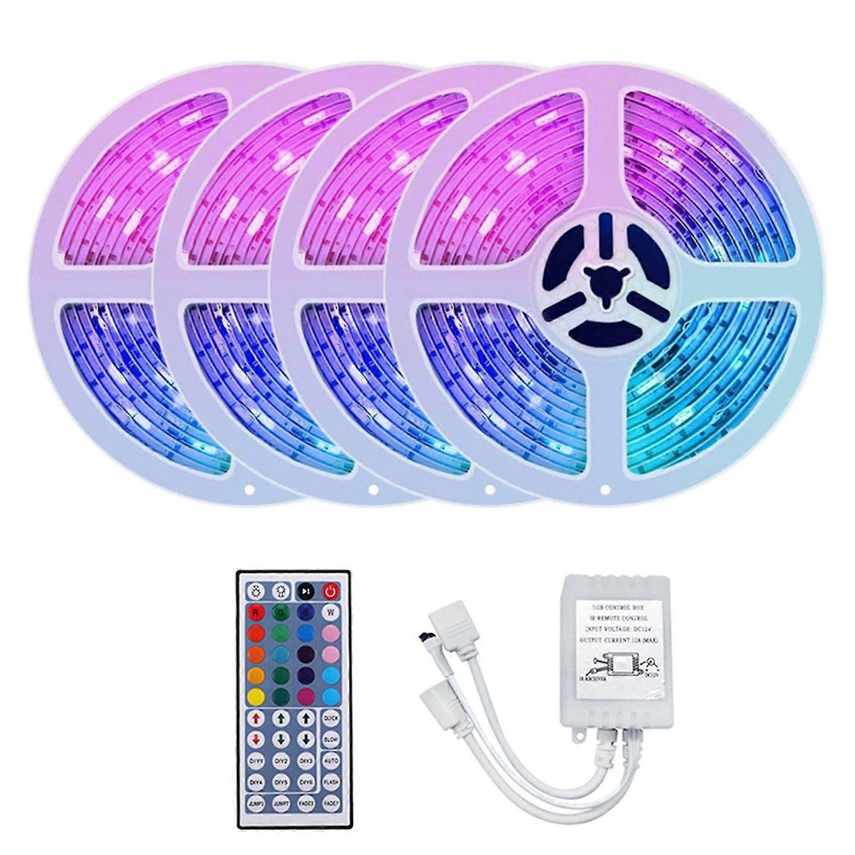 2835 Rgb Light Strip 20m Flexible Led Light Strip With 44 Keys Remote Controller+controller For 's Day Bedroom