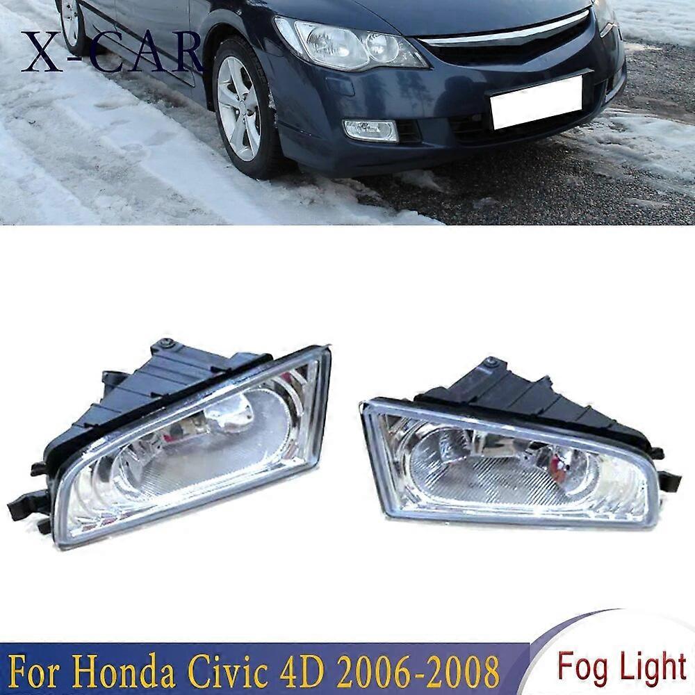X-CAR Car Left Right Fog Light Halogen Fog Lamp 08V31SVA111 Car Light Assembly  For Honda Civic 4D 2006-2008 Car Lights FogLight