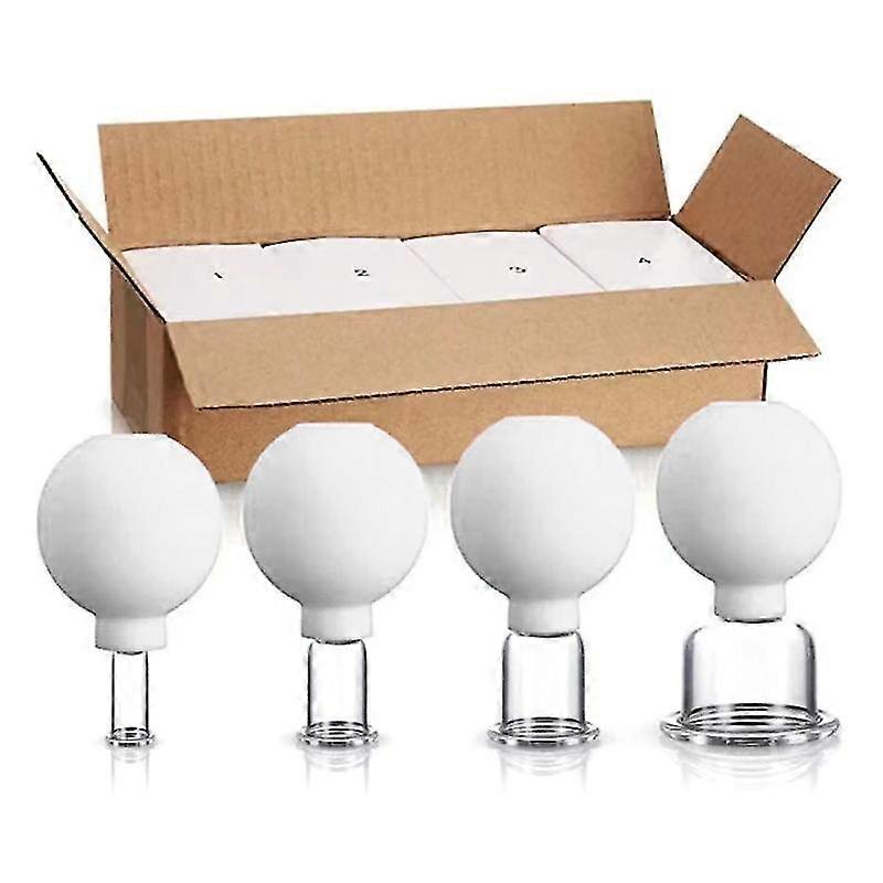 Silikonkula Glaskoppburkar Akupunktur Vakuummassage Sugterapi Set