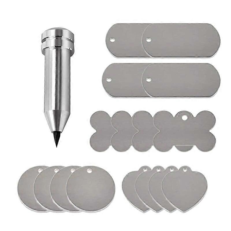 Engraving Tip Etching/Engraving Tool With 16Pcs Metal Stamping Blanks Engraving Precision Tip DIY Tool Compatible