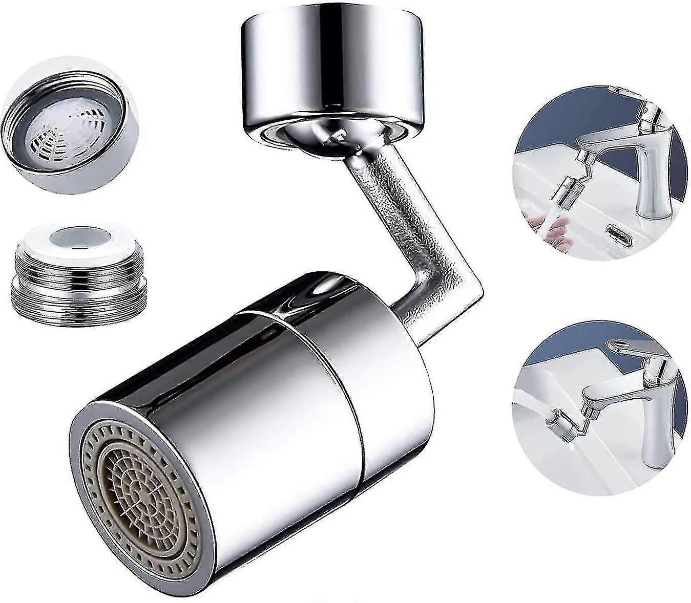 Faucet With Universal Splash Filter, 720 Swivel, Wide Angle Aerator, Dual