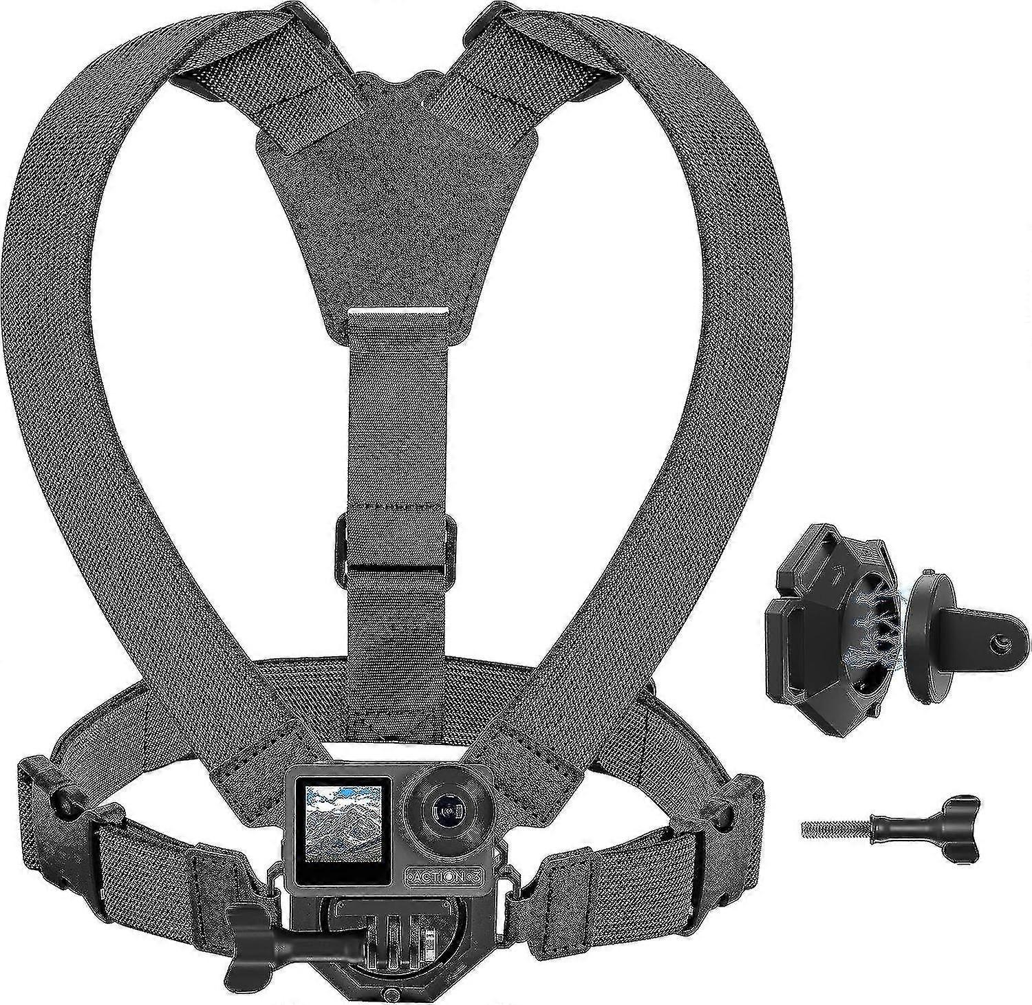 حزام الصدر جبل تسخير الصدر لكاميرا Dji Osmo Action 3 ، مجموعة ملحقات جبل كاميرا الفيديو متوافقة مع Insta360 X3 / One R / rs