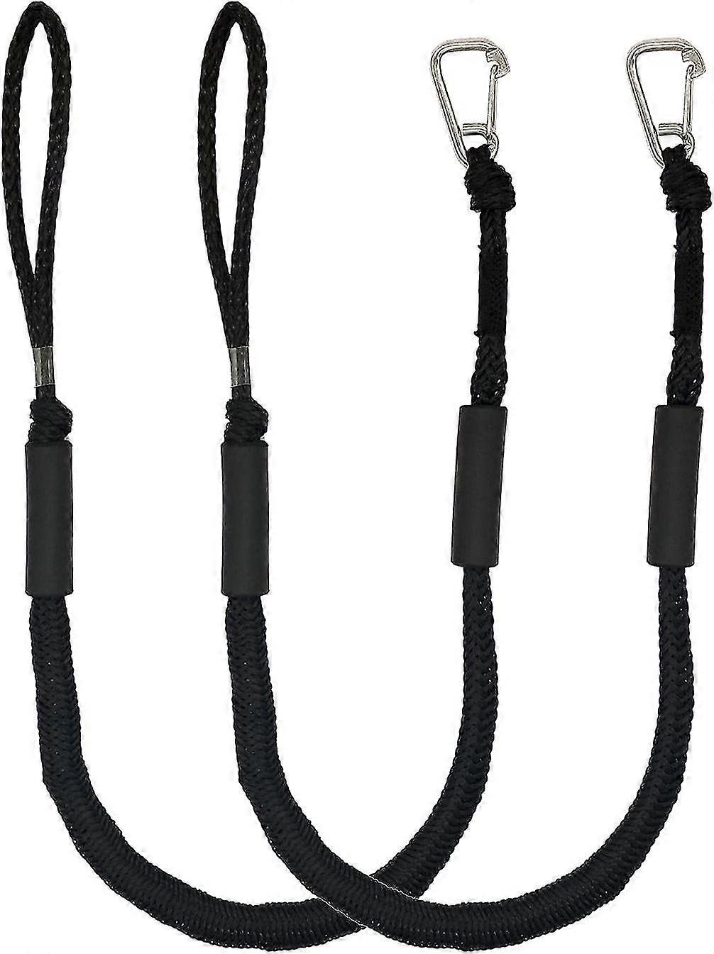 Confezione da 2 linee di ormeggio con una lunghezza fino a 5 piedi Banda di gomma per barche (nero)