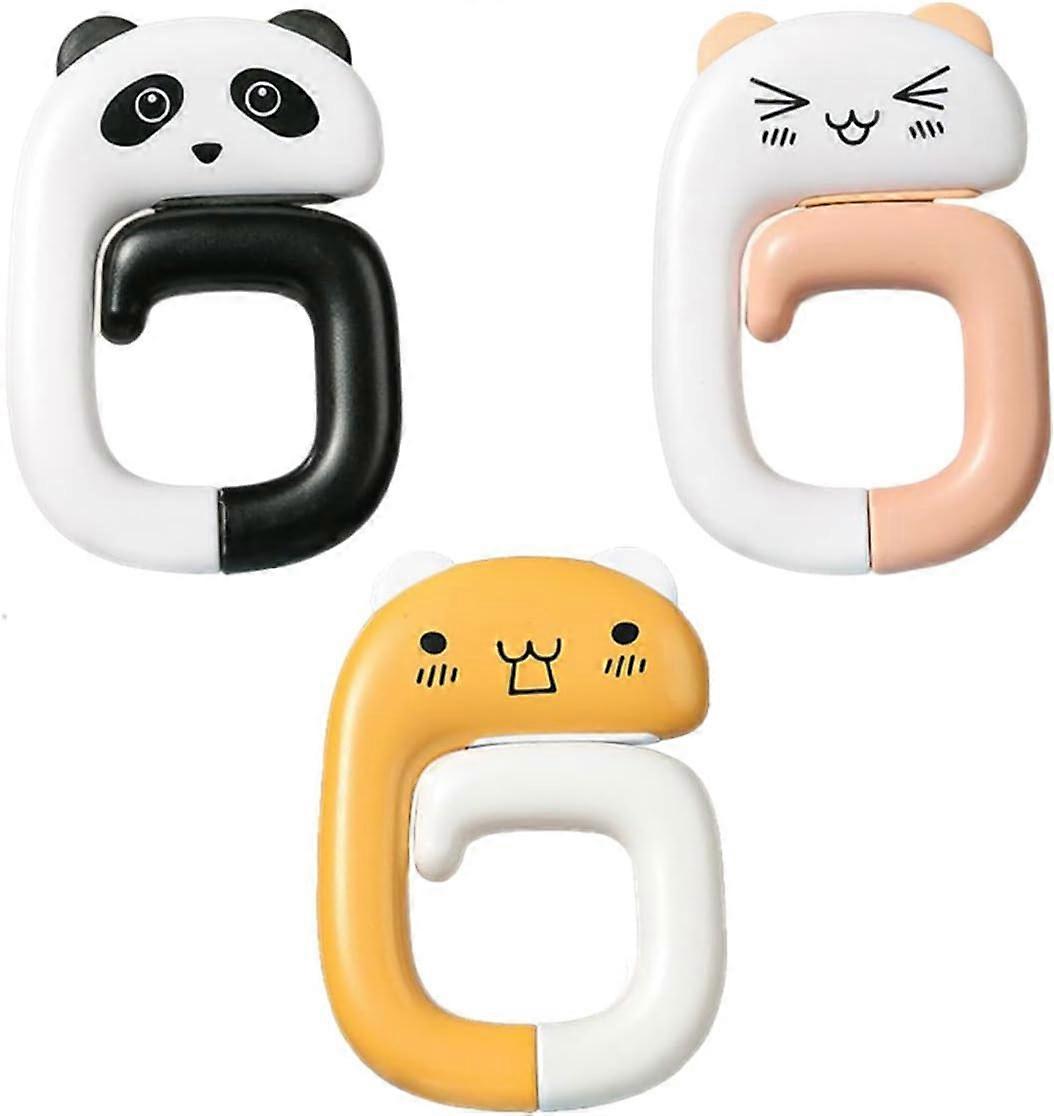 3 Pcs Cartoon Foldable Handbag Hanger, Cute Purse Hooks for Tables Desktop, Portable U-Shaped Table Hook Folding Hanger