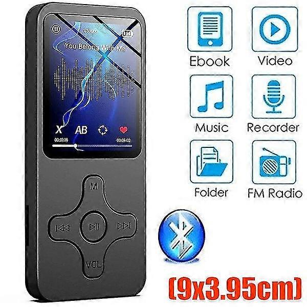 Mp3 Mp4 Bluetooth Player Outdoor Sports Walkman Support Bluetooth Picture Browsing Radio Function Fm Recording Function Clock(9*3.95cm)