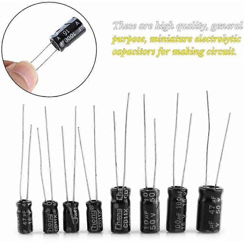 Capacitor Kit, 500Pcs 24 Values Electrolytic Capacitor Micro Ra