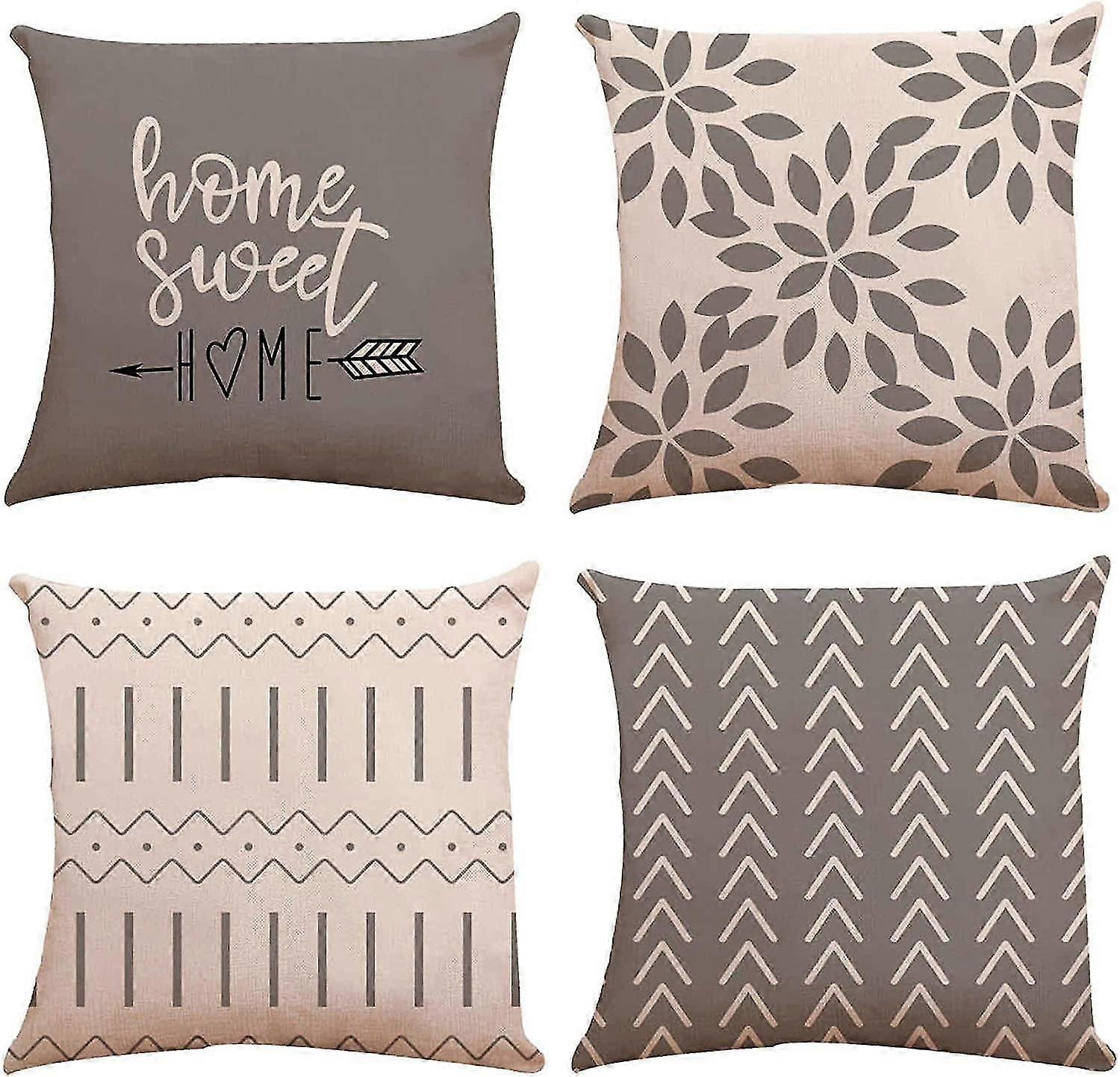 New Set Of 4 Decorative Cushion Covers Sofa Pillowcase Decoration Couch Cushion Covers Outdoor Cushion