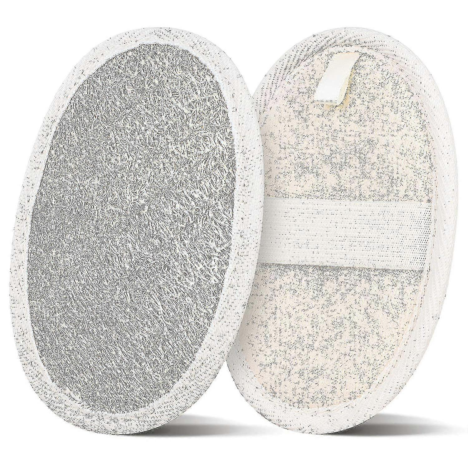 Exfoliating Loofah Pads-2 Pack 100% Natural Luffa And Terry Cloth
