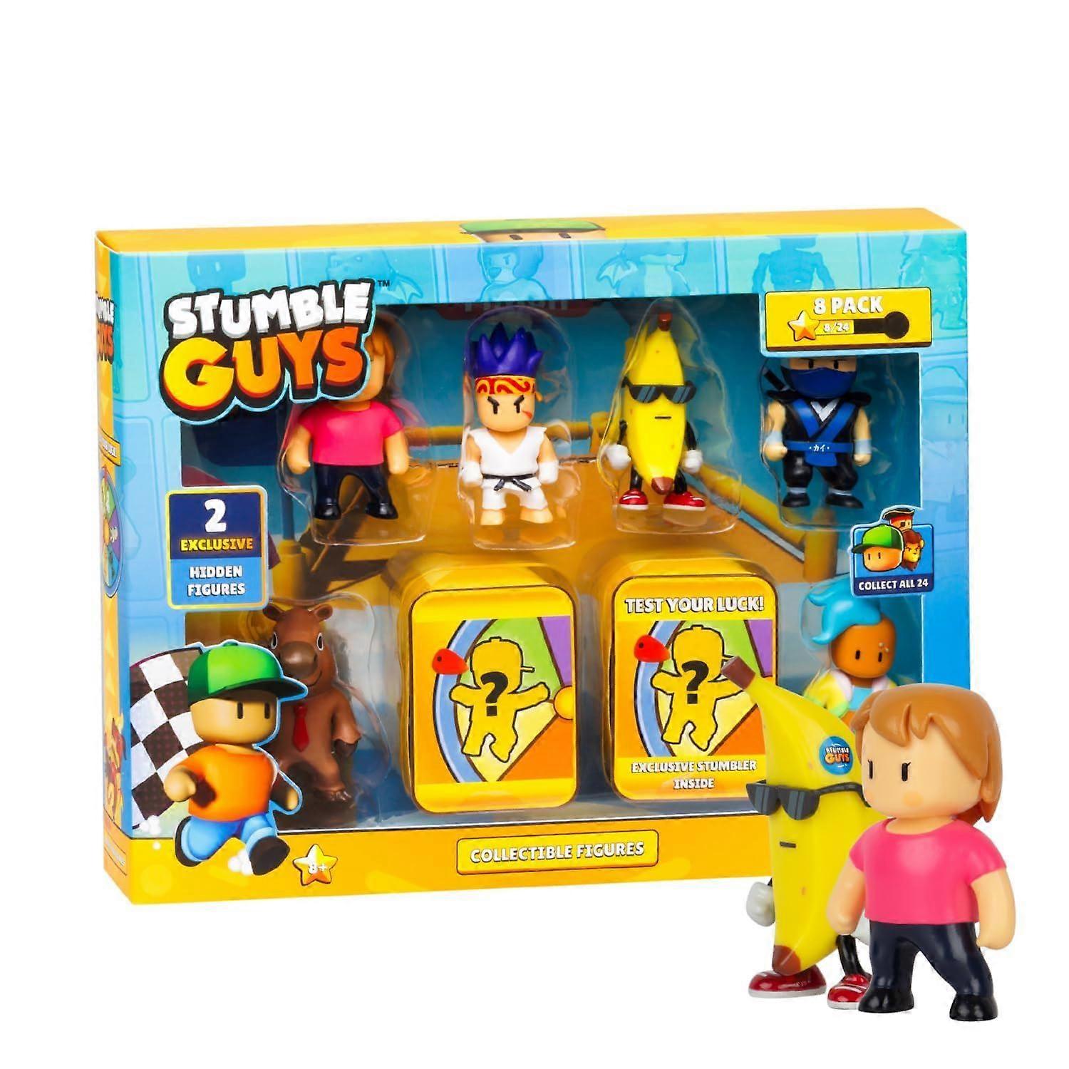 Stumble Guys - 2inch Collectable Fig 8 Pack - Chicken Megalodon Capt Noheart Toy
