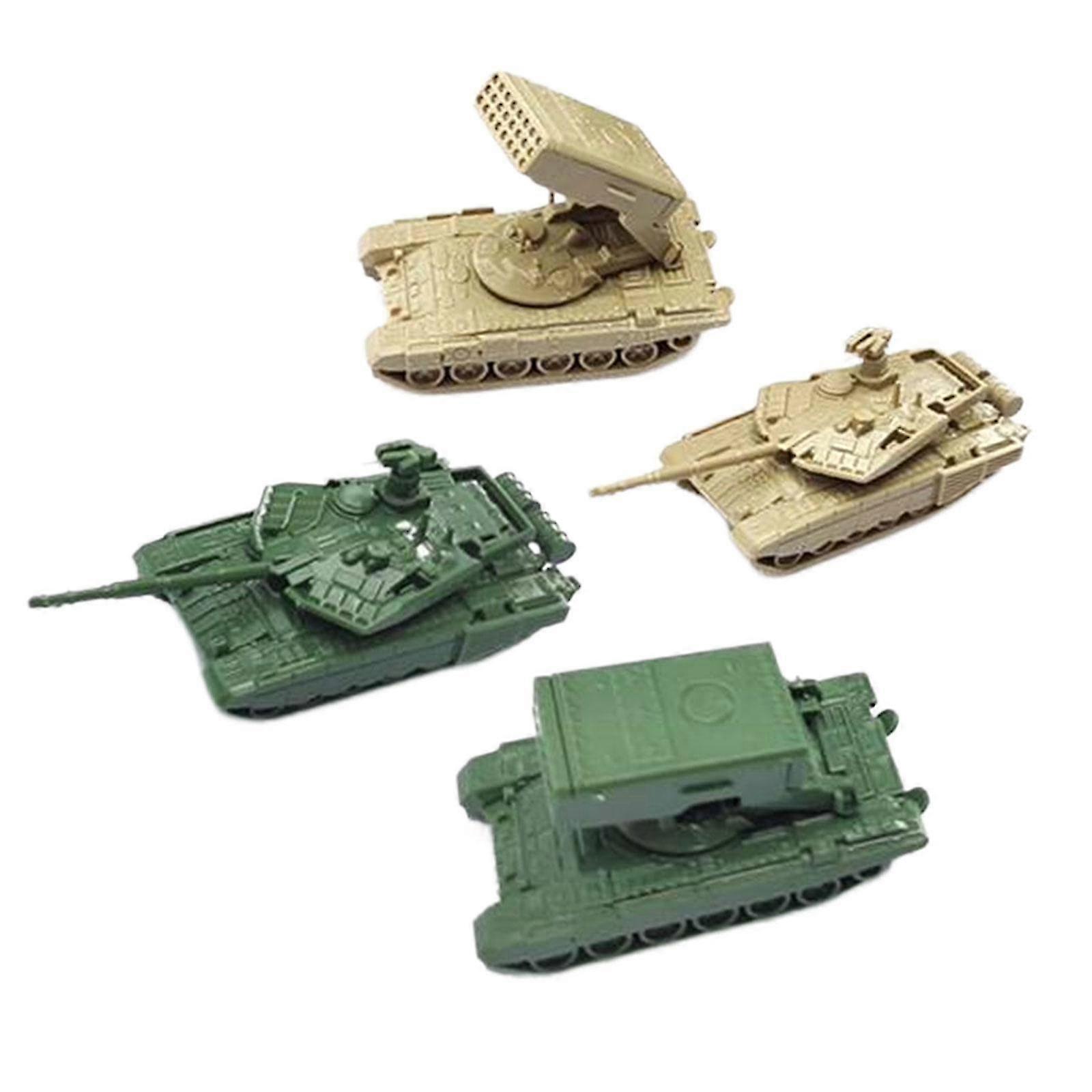 4pcs 1/144 Tank Rocket Launchers Model Vehicles Building Kit Assembled Model