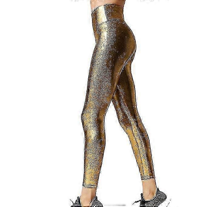 طماق معدنية نسائية بنطلون لامع طماق عالية الخصر