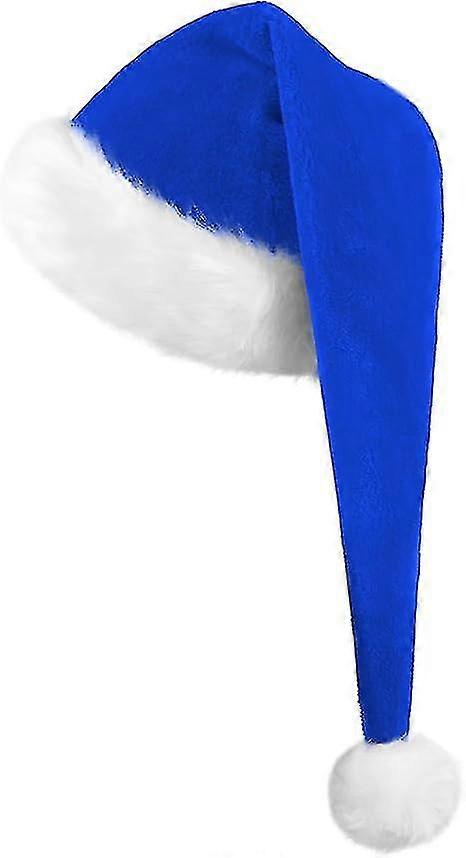 (أزرق) قبعة عيد الميلاد الطويلة قبعة سانتا الكبار للنساء الرجال قبعة عيد الميلاد للبالغين قبعة عيد الميلاد سانتا كلوز