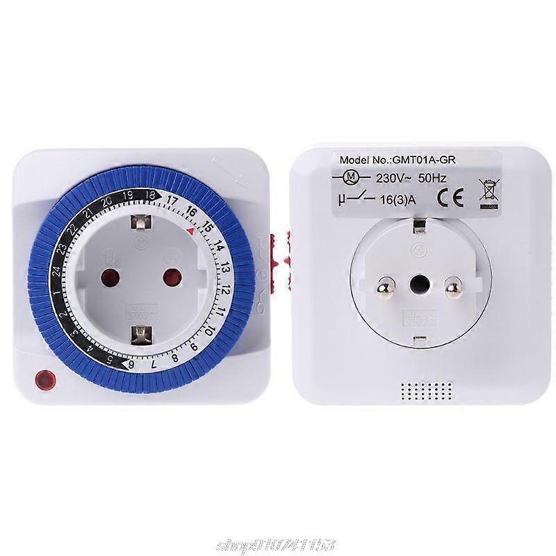 24 Hours Timer Switch Socket 230V 16A Plug In 15min to 24