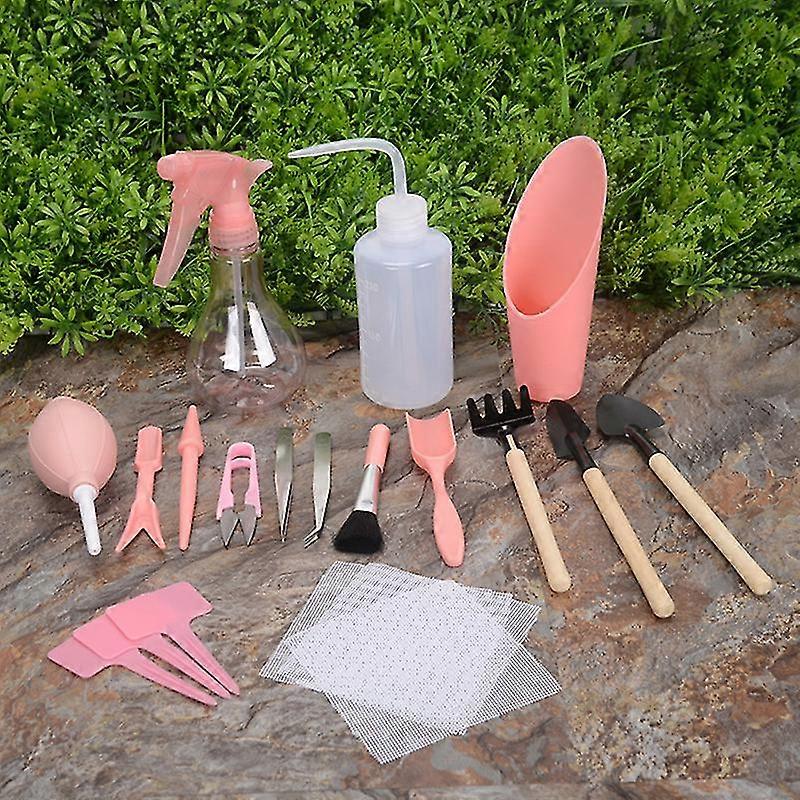 16pcs Garden Planter Kit Succulent Planting Diy Tool Transplantation Seedling Tool Bonsai Fertilizer Drilling Device Set