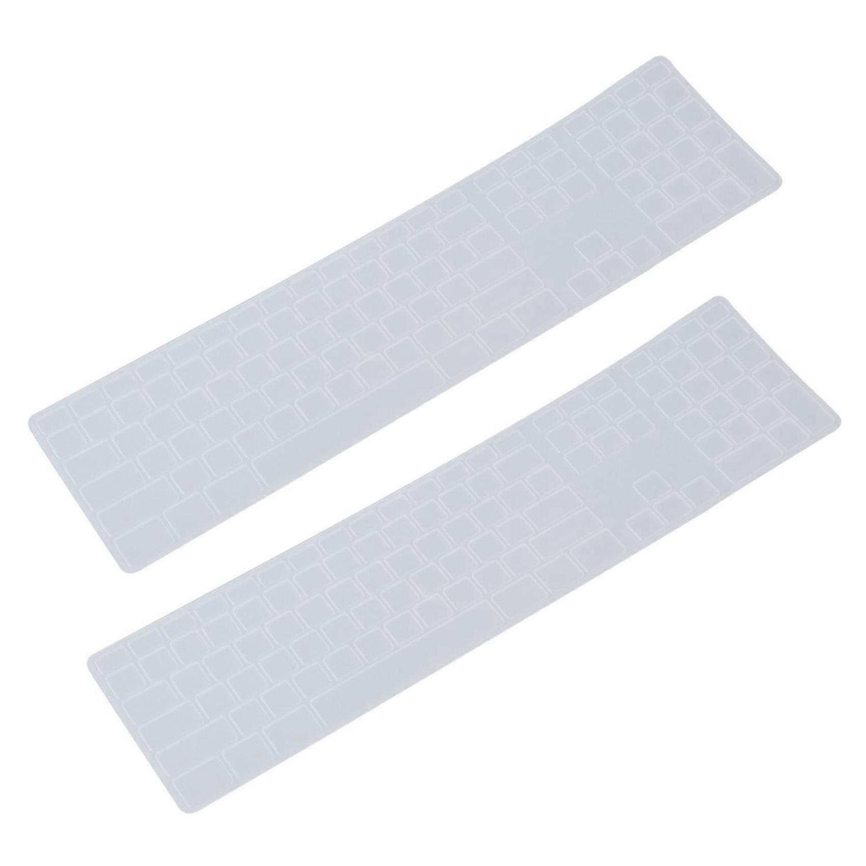 2X Silicone Thin Keyboard Skin Cover Protector with Numeric Keypad for Transparent