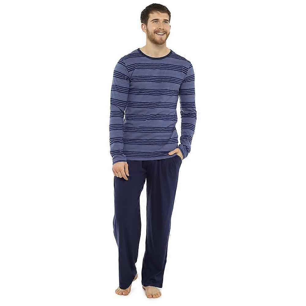 A2Z Mens Pyjama Jersey Soft Striped Long Sleeve Top Bottom Pyjamas 2 Piece Sets