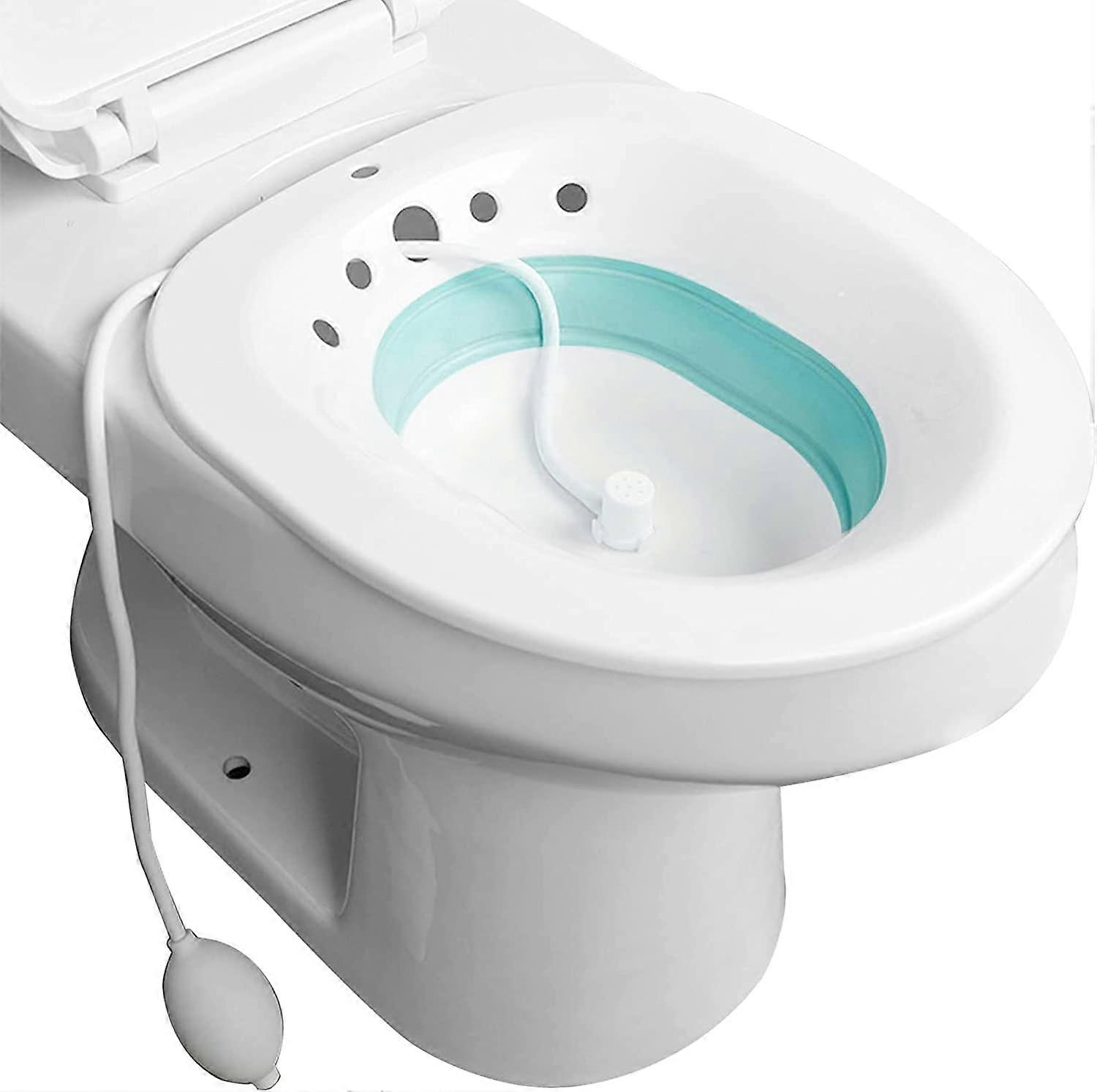 Sitz Bath with Flusher Over The Toilet Portable Bidet for Standard Toilet Avoid Squatting Personal Washing Bidet Bowl for Travel