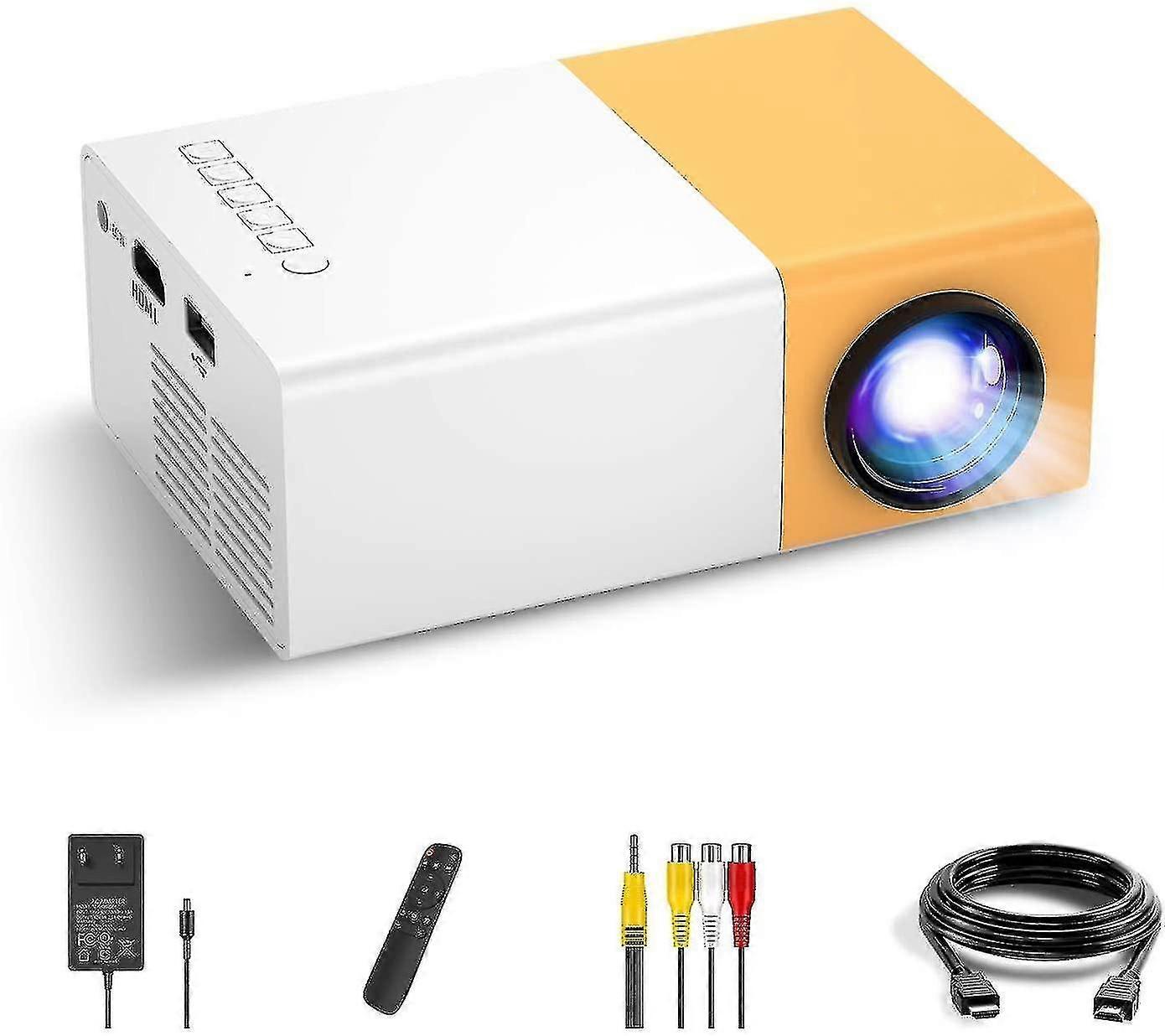 Shxx Mini Projector, Portable Cartoon Projector, Outdoor Movie Projector, Led Pico Video Projector With Hdmi Usb Tv Av Interface And Remote Control Xq