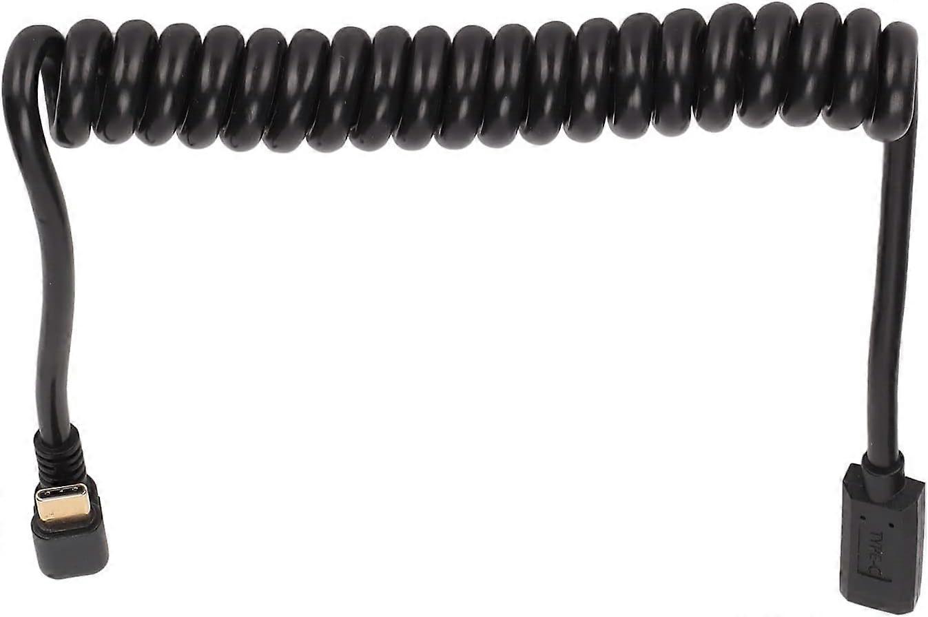 Type C Charging Data Cable Male to Female 4K 60Hz U Shaped Elbow Spring Data Extension Cord for Car Laptop