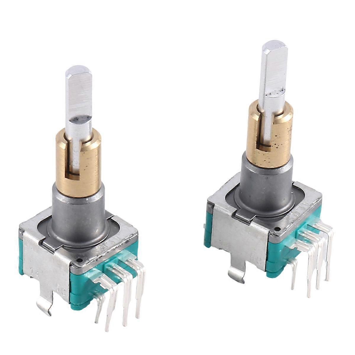 2PCS EC11EBB24C03 Dual Axis Encoder with Switch 30 Positioning Number 15 Pulse Point Handle 25mm