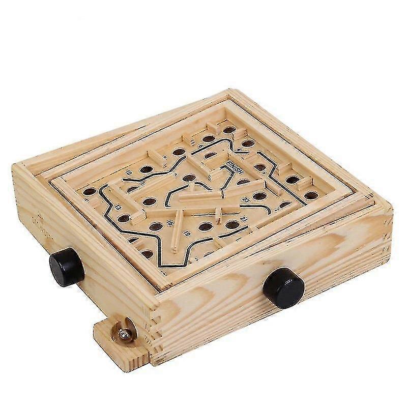 Wooden Maze Game With Two Steel Marbles Puzzle Game