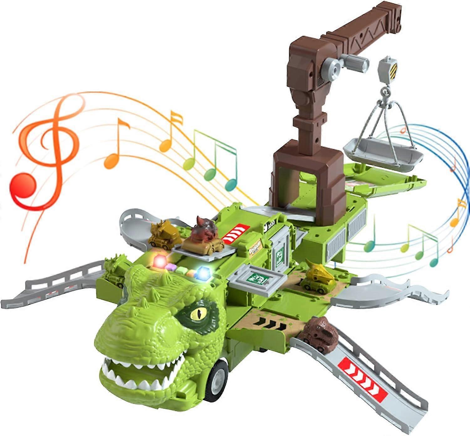 Bambini Dinosauro Trasformando Ingegneria Camion Track Set giocattolo con luci e musica