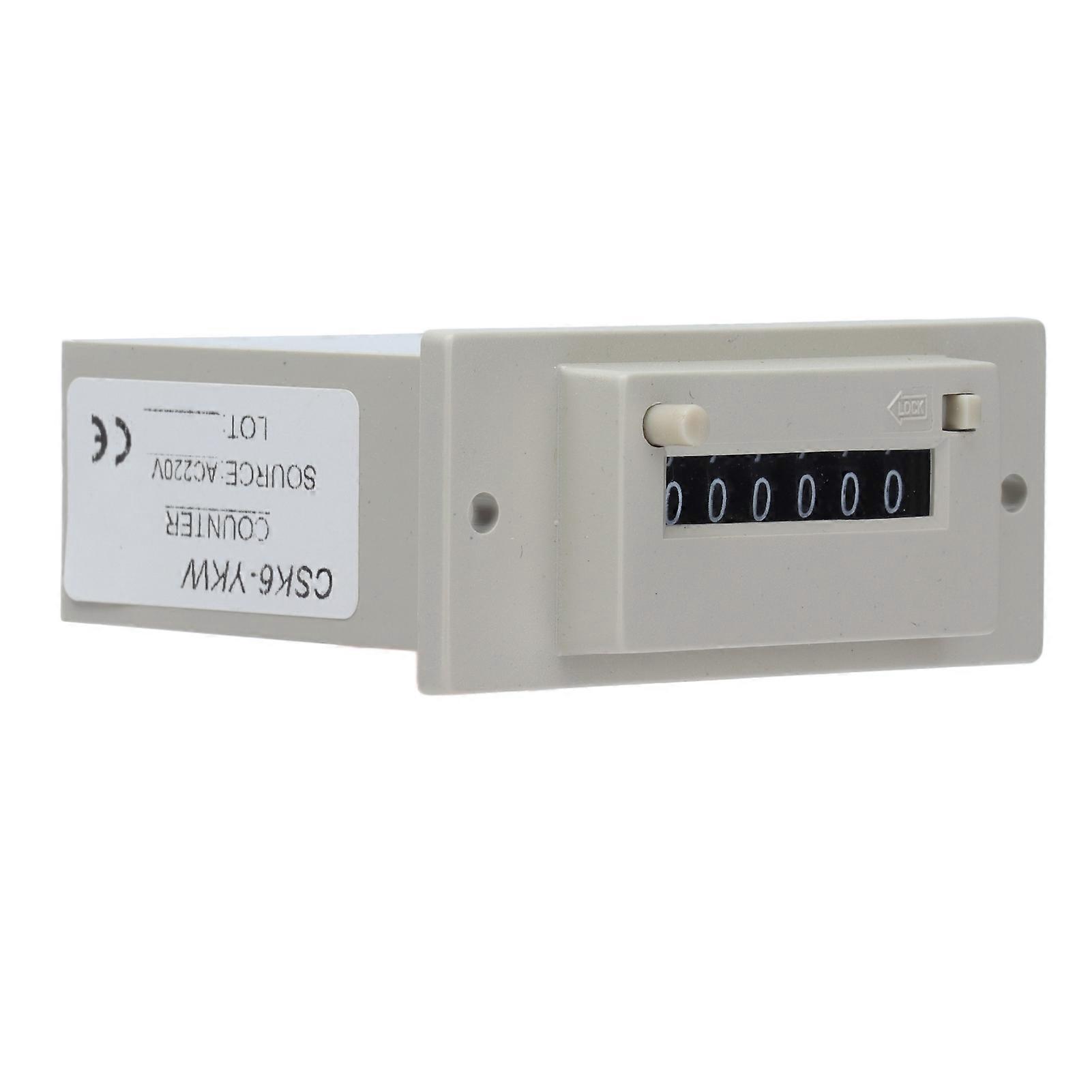 Electromagnetic Counter 0-999999 6 Digit Industrial Pulse Totalizer compatible Machine AC220V