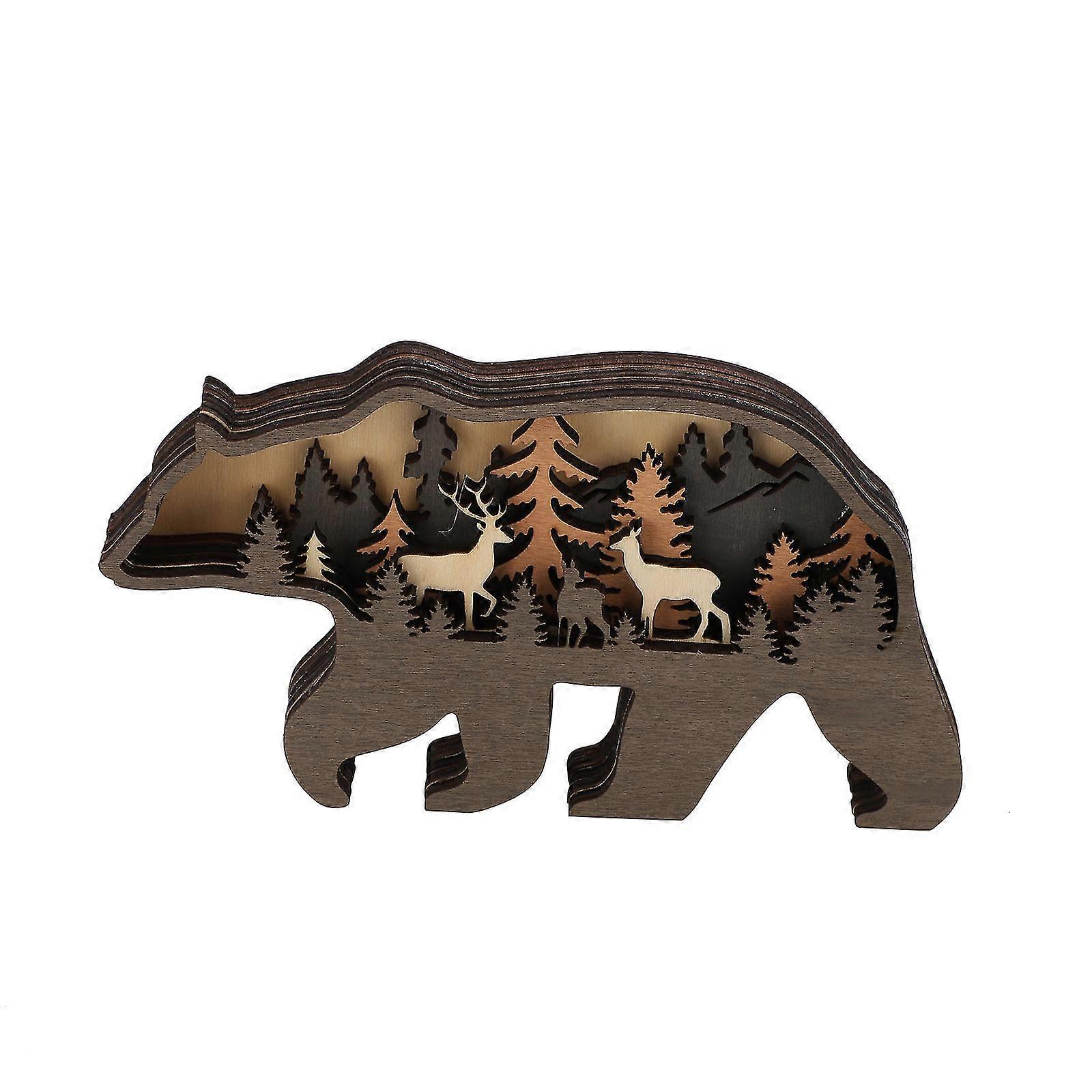 Crafts Wolf Totem Ornaments Decorations Wooden Pendant Creativity Carved Wooden Ornaments