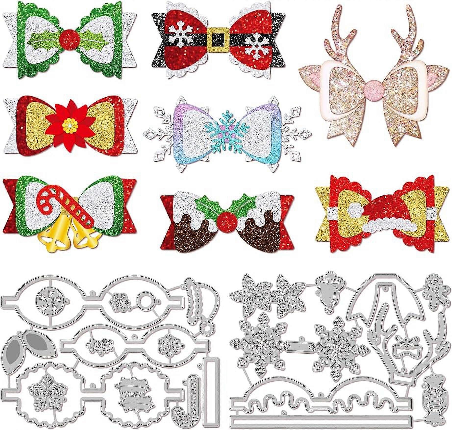 2Set 24Pcs Christmas Bow Cutting Dies for DIY Scrapbooking Metal Christmas Bowknot Die Cuts Embossing Stencils