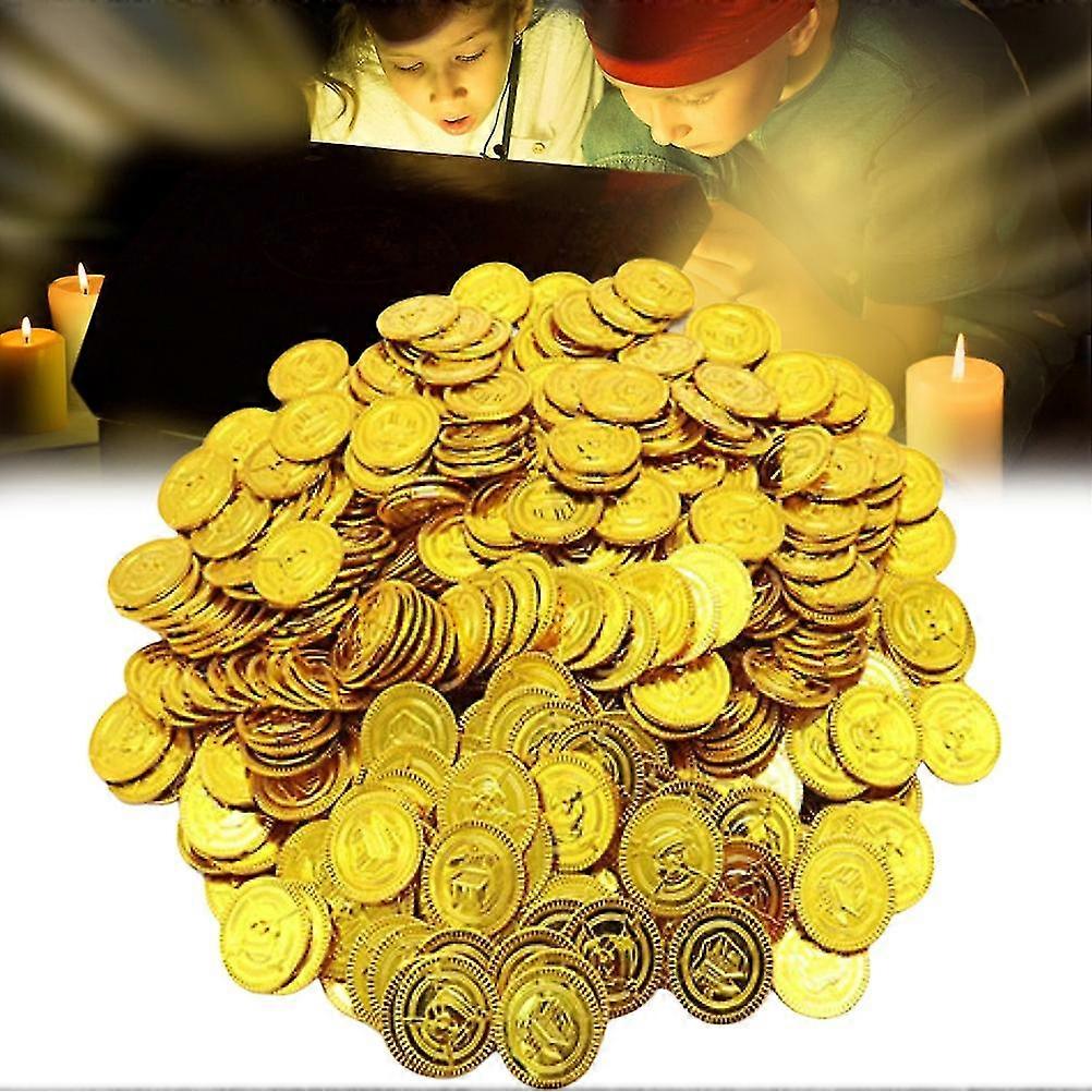 100PCS Simulation Coins - Durable Reusable Pirate Treasure Hunting Game Props