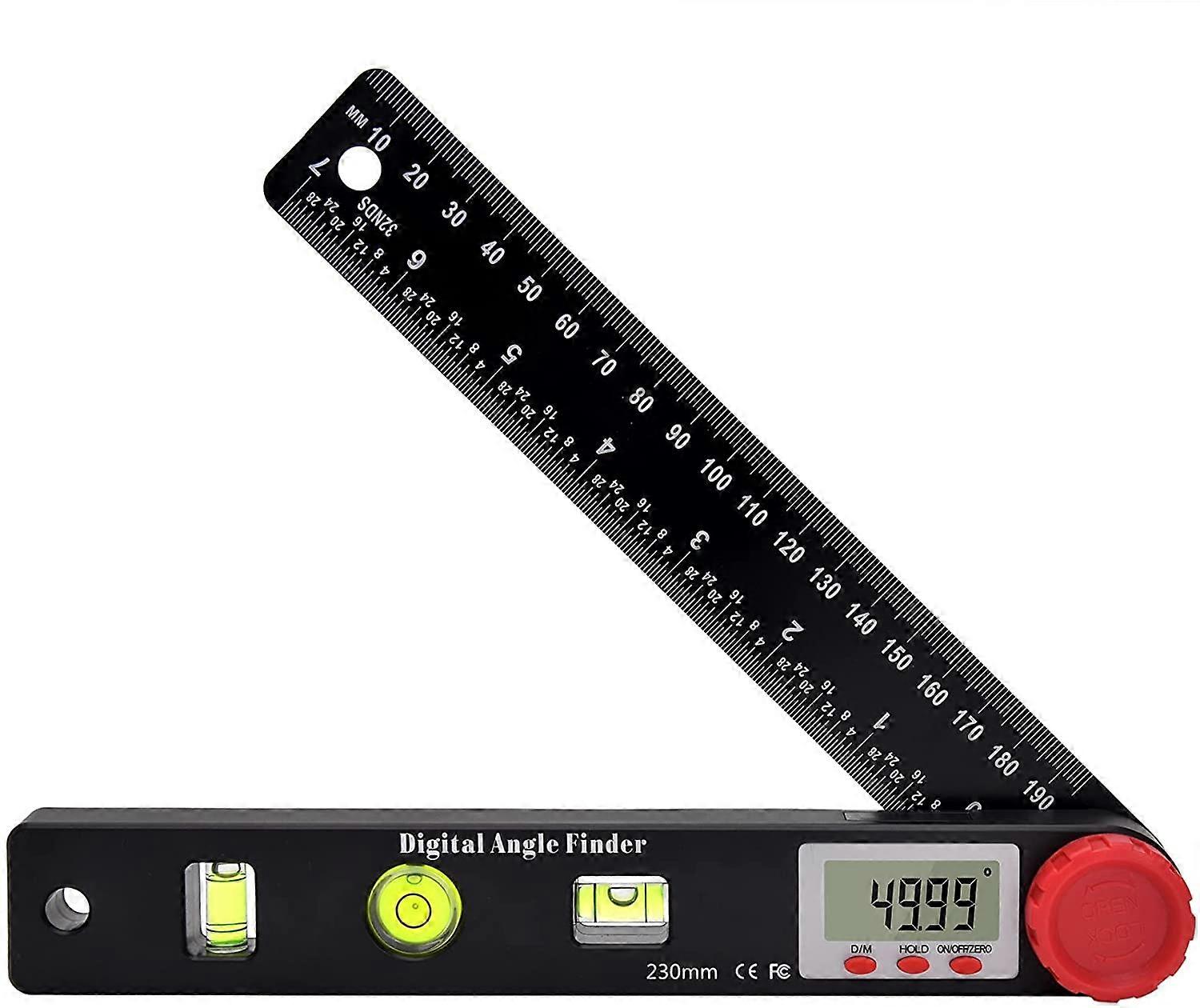 Digital Angle Ruler Protractor Spirit Level Digital Goniometer 230mm 360 Angle Meter with Level Vertical Circle Level Bubble
