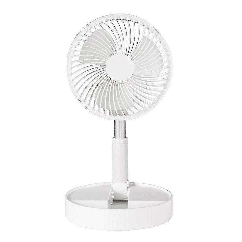 Adjustable Height Folding Strong Wind Vertical USB Powered Fan (White) - ya01