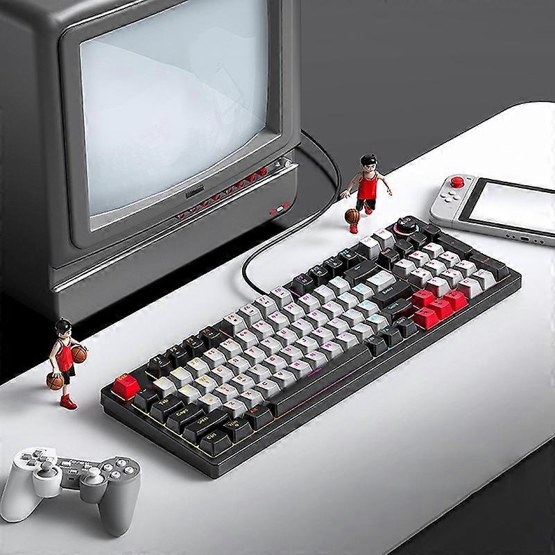 T-WOLF T50 RGB Wired Keyboard with Knob Black B