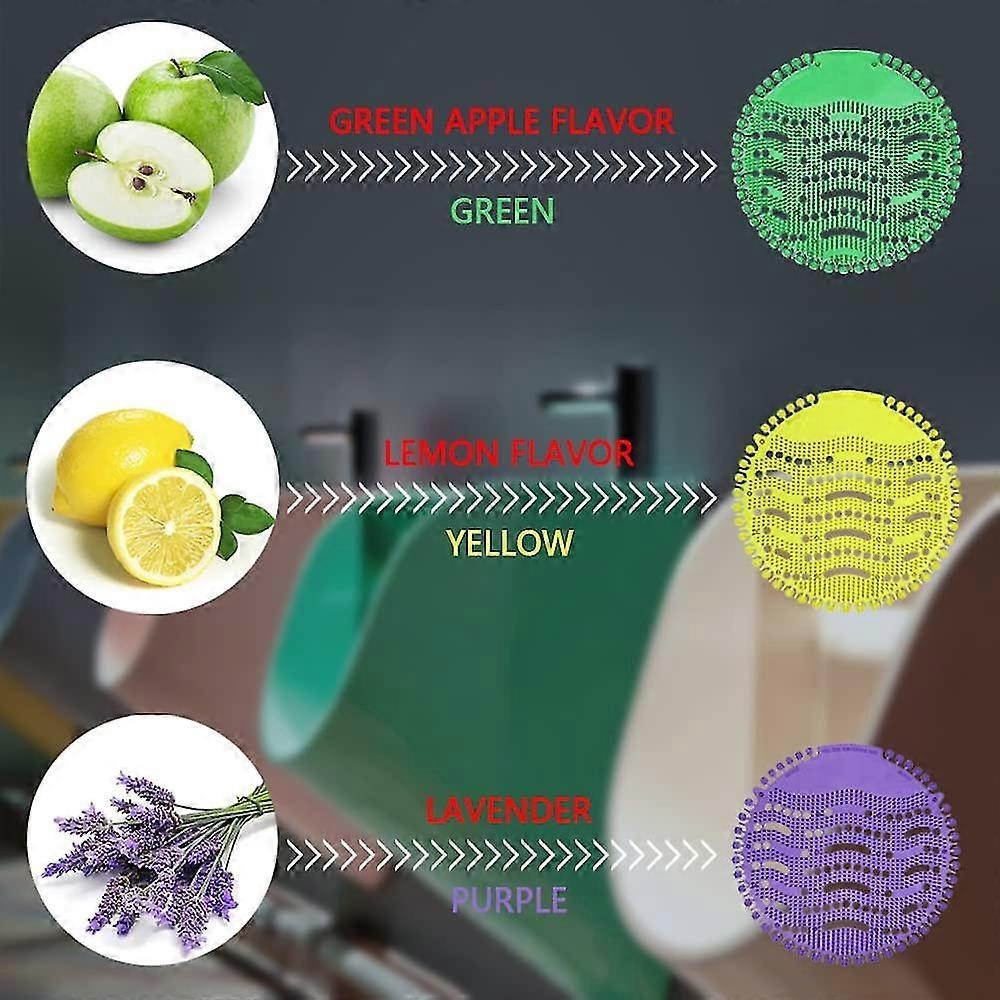 3pcs Premium Urinal Sieve With Fragrance Splash Protection Fresh Air Filter With Antibacterial Descaling Function