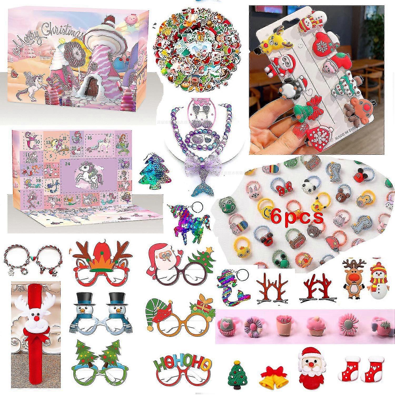 Christmas Double-sided Blind Box Set Diy Decompression Venting Sensory Toys 24-day Countdown Gift Box