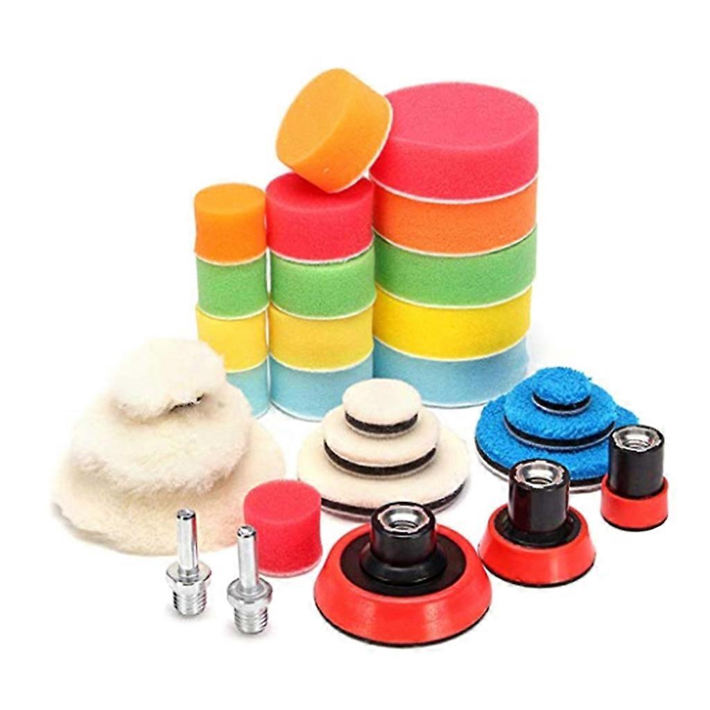 29pcs/set Car Polishing Pad Kit Multifunction Vehicle Sponge Soft Pad