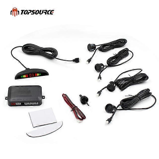 Car Auto Led Parking Sensor Parktronic Display 4 Sensors Reverse Backup Assistance Radar Detector Light Heart Monitor System