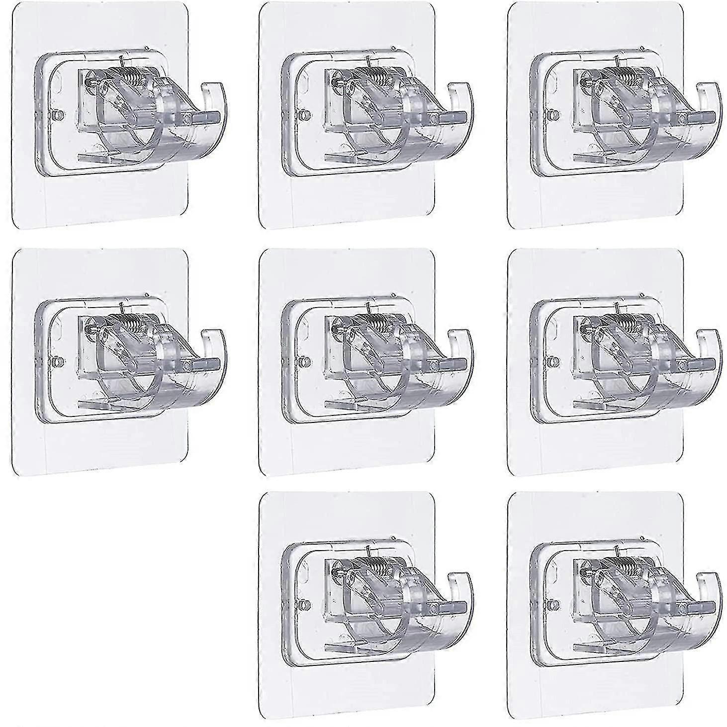 8 Pieces Self Adhesive Curtain Rod Bracket Drapery Hook Holders Fixing